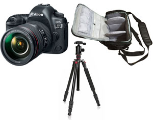 Canon 5D Mark IV DSLR Camera with EF 24-105mm f/4L IS II USM Lens with Bag and Tripod