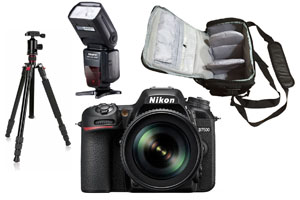 Nikon D7500 DSLR Camera with AF-S DX 18-105mm f/3.5-5.6G ED VR Lens with Bag, Flash and Tripod