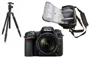 Nikon D7500 DSLR Camera with AF-S DX 18-140mm f/3.5-5.6G ED VR Lens with Bag and Tripod