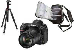 Nikon D850 DSLR Camera with AF-S 24-120mm f/4G ED VR Lens with Bag and Tripod